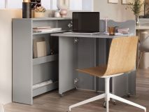 Bureau escamotable CONCEPTION SLIM gris droite