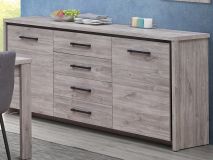 Buffet/bahut ELINA 2 portes 4 tiroirs chêne gris