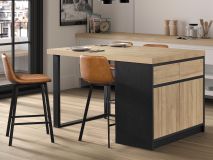 Ilot de cuisine ILOAN 170 cm chêne français