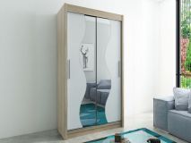 Armoire MADERA 2 portes coulissantes 100 cm sonoma/blanc
