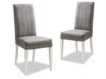 Lot de 2 chaises MIRAS blanc brillant/gris