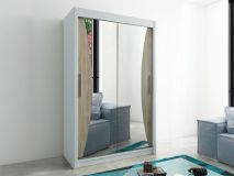 Armoire MONACORNE 2 portes coulissantes 150 cm blanc/sonoma