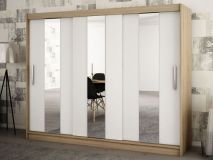 Armoire POLETTE 3 portes coulissantes 250 cm sonoma/blanc