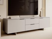 Meuble tv-hifi CALLISTO 2 portes 2 tiroirs cachemire