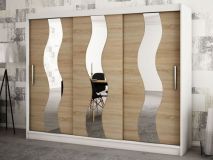 Armoire SEWITE 3 portes coulissantes 250 cm blanc/sonoma