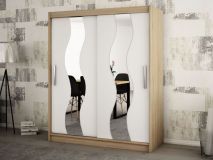 Armoire SEWITE 2 portes coulissantes 150 cm sonoma/blanc