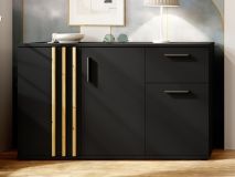 Commode GONZOLA 3 portes 1 tiroir noir