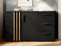 Commode GONZOLA 2 portes 3 tiroirs noir