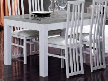 Table repas ROMEO 160 marbre/blanc