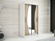 Armoire WAVRE 2 portes coulissantes 120 cm blanc/sonoma