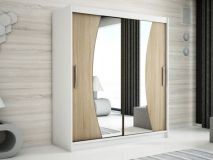 Armoire WAVRE 2 portes coulissantes 200 cm blanc/sonoma