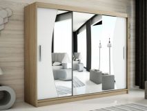 Armoire WAVRE 3 portes coulissantes 250 cm sonoma/blanc