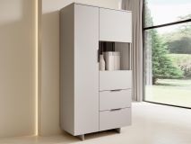 Vitrine CALLISTO 2 portes 2 tiroirs cachemire