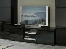 Meuble tv-hifi ROMEO 2 portes noir laque