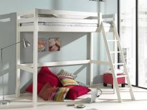 Lit mezzanine ALIZE II 90x200 cm pin blanc