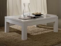 Table basse ROMEO rectangulaire blanc laque