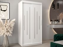 Armoire YORKNEW 2 portes coulissantes 100 cm blanc