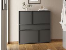 Meuble à chaussures AMEYA 4 portes 1 tiroir 105 cm graphite