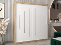 Armoire YORKNEW 2 portes coulissantes 180 cm sonoma/blanc
