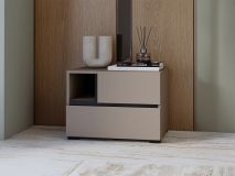 Chevet CROSSAIR 2 tiroirs taupe