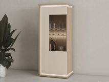 Vitrine DOLCE 1 porte 135 cm cachemire/chêne