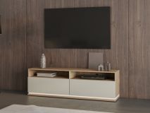 Meuble tv-hifi DOLCE 2 tiroirs cachemire/chêne
