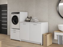 Armoire WASHING 1 machine avec meuble bas MEDIUM blanc