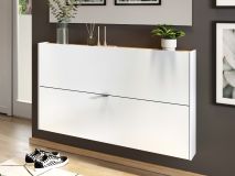 Meuble à chaussures AMEYA 2 portes blanc/chêne navarra