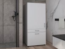 Armoire buanderie WASHING 1 porte 2 tiroirs blanc