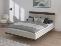 Lit SAJORIS 160x200 cm cachemire/chêne atlantique