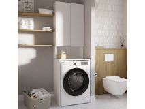 Armoire pour machine à laver LAURA 2 portes blanc mat