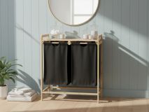 Trieur à linge WASHING 2 compartiments noir