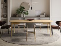 Table repas extensible PLOTY 120 > 240 cm chêne clair