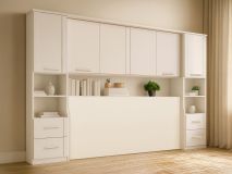 Pont de lit RIGA 160 cm blanc avec fond