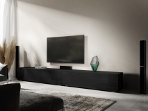 Meuble tv-hifi KINGSTON 2 portes battantes 245 cm chêne noir