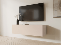 Meuble tv-hifi KINGSTON 1 porte battante 105 cm cachemire