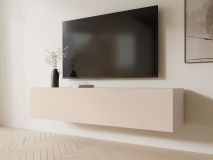 Meuble tv-hifi KINGSTON 1 porte battante 140 cm cachemire