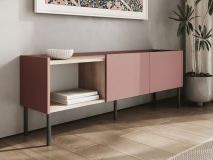 Meuble tv-hifi JULIE 2 portes acacia/rouille