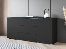 Buffet/bahut VITTORIO 2 portes 3 tiroirs graphite