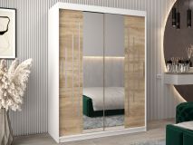 Armoire YORKSHIRE 2 portes coulissantes 150 cm blanc/sonoma