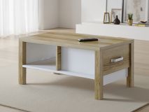 Table basse OLIANNE 90 cm chêne naturel/blanc