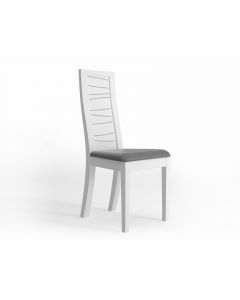 Chaise TIA gris laqué/blanc laqué
