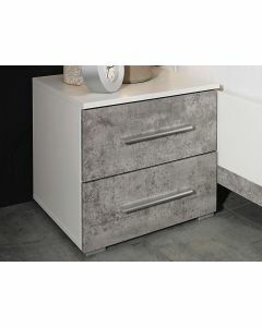 Table de chevet SIEG 2 tiroirs blanc alpin/gris pierre