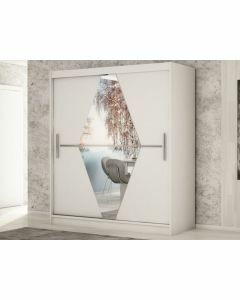 Armoire BOLIVAR 2 portes coulissantes 180 cm blanc