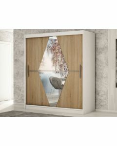 Armoire BOLIVAR 2 portes coulissantes 200 cm blanc/sonoma
