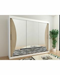 Armoire MONACORNE 3 portes coulissantes 250 cm blanc/sonoma