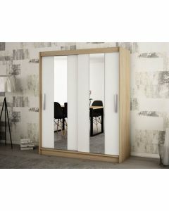 Armoire POLETTE 2 portes coulissantes 180 cm sonoma/blanc