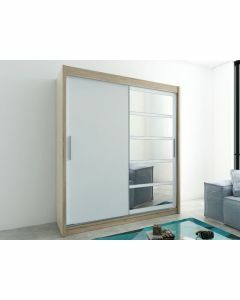 Armoire ROMANE 2 portes coulissantes 200 cm sonoma/blanc