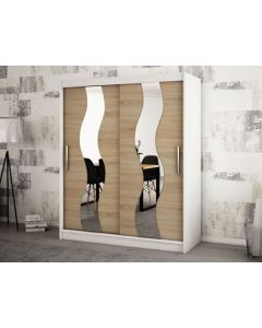 Armoire SEWITE 2 portes coulissantes 180 cm blanc/sonoma