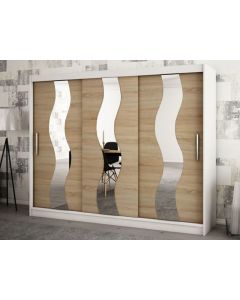 Armoire SEWITE 3 portes coulissantes 250 cm blanc/sonoma